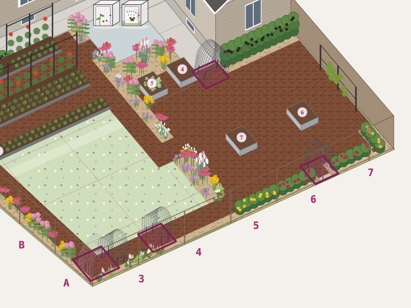 The arches on the garden map